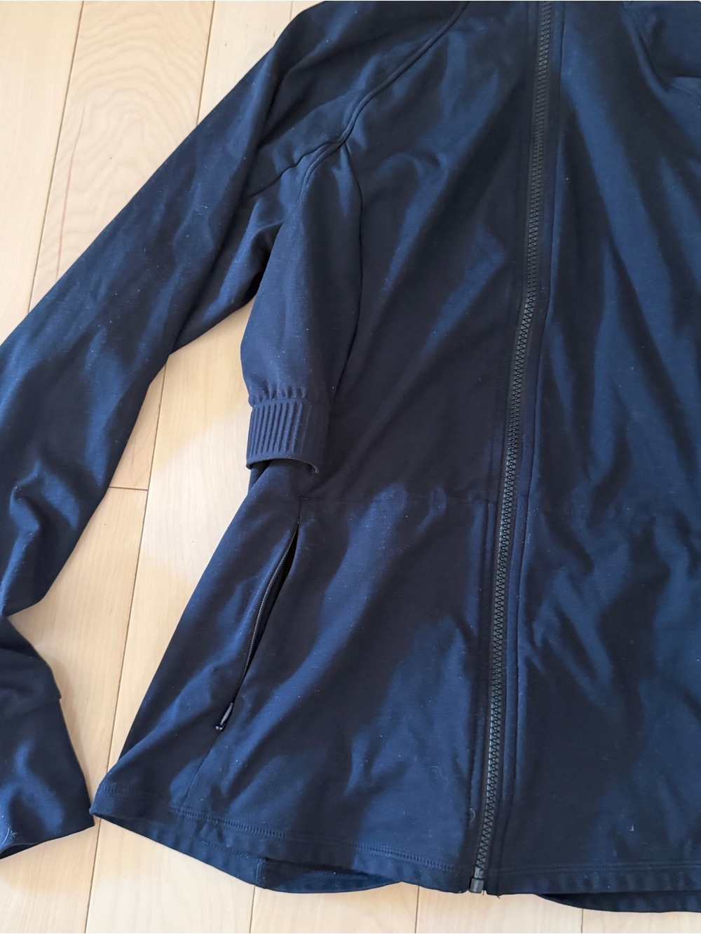 Fabletics Women’s Black Zip-Front Cinched Waist Jacket - Picture 2 of 3